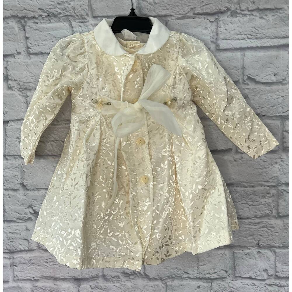 Vintage BT Kids Ivory Dress & Topcoat Easter Christening Wedding Size 24 Months